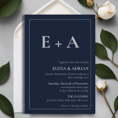 Modern Moody Photo Wedding Invitation with QR code