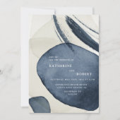 Modern Moody Waterverf bruiloft uitnodiging (Voorkant)