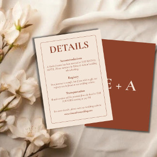 Modern Moody Wedding Enclosure Card Informatiekaartje