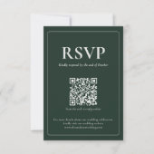 Modern Moody Wedding RSVP Card with QR code (Devant)