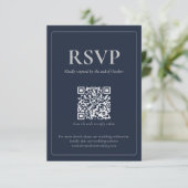 Modern Moody Wedding RSVP Card with QR code Kaartje (Staand voorkant)