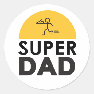 Modern mooi design "SUPER DAD" Ronde Sticker