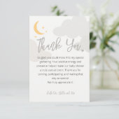 Modern Moon Stars Clouds Baby shower Bedankkaart (Staand voorkant)