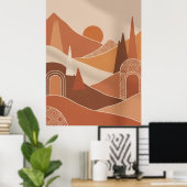 Modern Moroccan Minimalist Wall Art poster (Bureau à domicile)