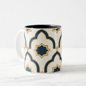 Modern Moroccan Navy Gold Geometric Mug (Devant gauche)