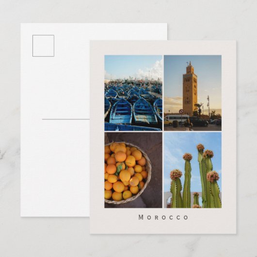 Modern Morocco Travel Collage Postcard Briefkaart (Voorkant / Achterkant)