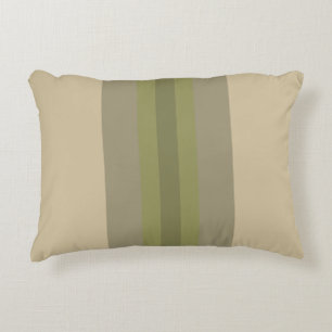 Modern Moss Green Beige Striped Accent Pillow Accent Kussen