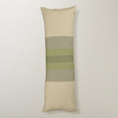 Modern Moss Green Beige Striped Pattern Lichaamskussen (Achterkant (Verticaal))