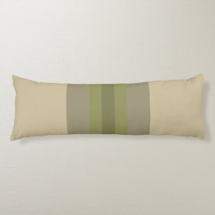 Modern Moss Green Beige Striped Pattern Lichaamskussen