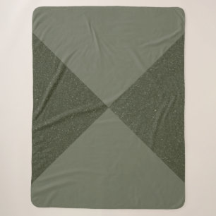 Modern Moss Green Split Sherpa Deken