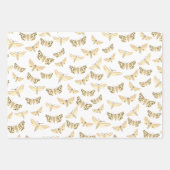 Modern Moth Pattern Elegant Chic Neutral Gift Inpakpapier Vel (Voorkant)