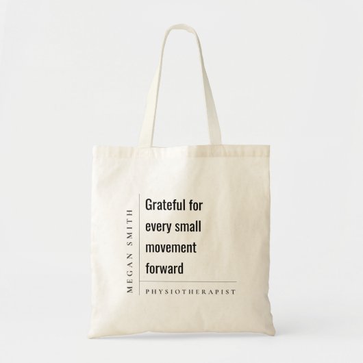 Modern Motivatie Dankbaar Fysiotherapeut Gift Tote Bag (Voorkant)