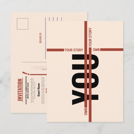 Modern Motivational Event Invitation Card | Semina (Devant / Derrière)