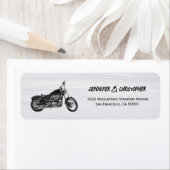 Modern Motorfiets Biker Bruiloft Retouradres Etiket (Insitu)