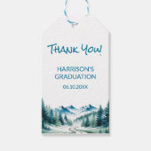 Modern Mountain Grad Party Cadeaulabel (Voorkant)