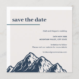 Modern Mountain Natuur buiten Save the Date Kaart