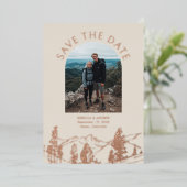 Modern Mountain Outdoors Wedding Save The Date Folie Uitnodiging (Staand Voorkant)
