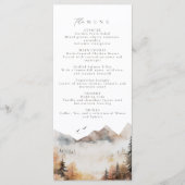 Modern Mountain Wedding Menu (Voorkant)