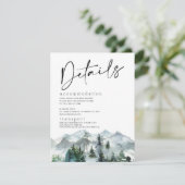 Modern Mountains Wilderness Mariage Détails Carte (Debout devant)