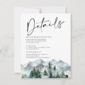 Modern Mountains Wilderness Mariage Détails Carte (Devant)