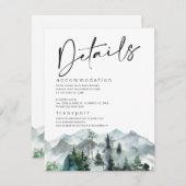 Modern Mountains Wilderness Mariage Détails Carte (Devant / Derrière)