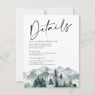 Modern Mountains Wilderness Mariage Détails Carte