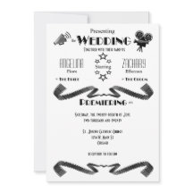 Modern Movie Buff Wedding Uitnodiging