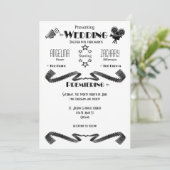 Modern Movie Buff Wedding Uitnodiging (Staand voorkant)