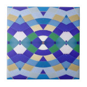 Modern mozaïek geometrisch blauw groen oog wit tegeltje (Voorkant)