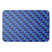 Modern mozaïek in zwart, koningsblauw en lichtblau badmat (Voorkant)