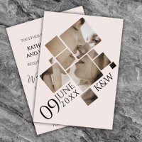 Modern Mozaïek met monogram bruiloft Uitnodiging