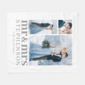 Modern MR. AND MRS. 3 Foto Wedding Keepomwille Fle Fleece Deken (Voorkant (Horizontaal))