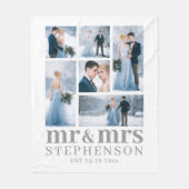 Modern MR. AND MRS. 6 Photo Wedding Keepomwille Fleece Deken (Voorkant)
