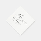Modern Mr. en Mrs. script minimalistische bruiloft Servet (Hoek)