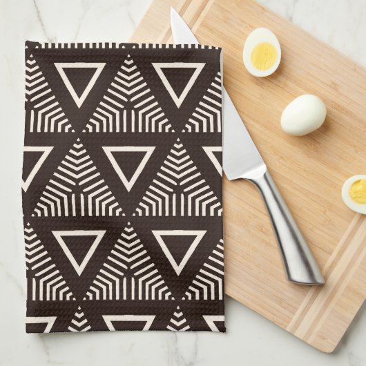 Modern Mudcloth Ethnic Pattern Kitchen Towel Theedoek (Quarter Fold)