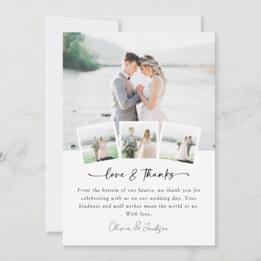 Modern Multi Afbeelding Liefde & Bedankt bruiloft (Voorkant)