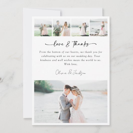 Modern Multi Afbeelding Liefde & Bedankt bruiloft (Achterkant)