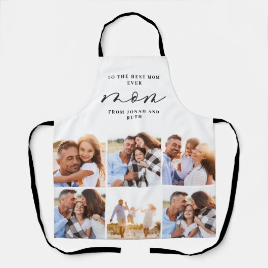 modern multi-fotocollage zwarte makreel schort (Voorkant)