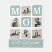 Modern Multi Photo Grid Cute MOM Gift Fleece Deken (Voorkant)