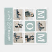 Modern Multi Photo Grid Cute MOM Gift Fleece Deken (Voorkant (Horizontaal))