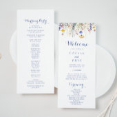 Modern Multicolor Wildflower Wedding Programma