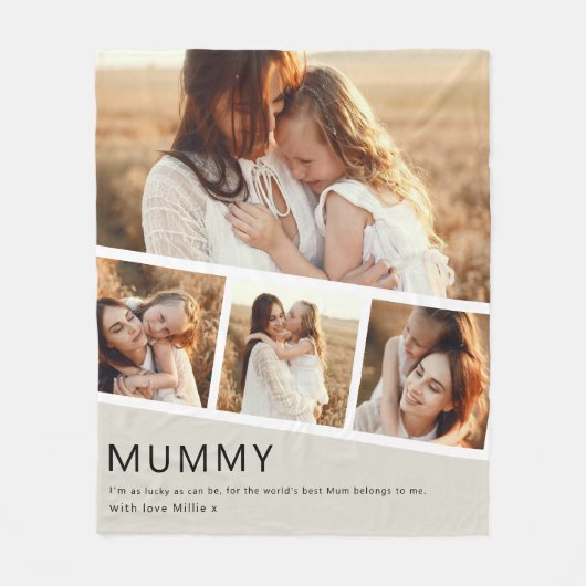 Modern Mummy Photo Strip Collage Fleece Deken (Voorkant)
