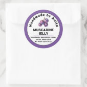 Modern Muscadine Jam of Jelly Canning Jar Label (Tas)