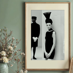 Modern Muse: opvallende monochrome Mode kunst Poster