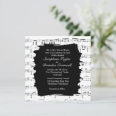 Modern Music Wedding Invitation Kaart (Staand voorkant)