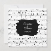 Modern Music Wedding Invitation Kaart (Achterkant)