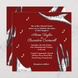 Modern Music Wedding Theme Uitnodiging