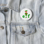 Modern Musical Elf over White Ronde Button 5,7 Cm (In situ)