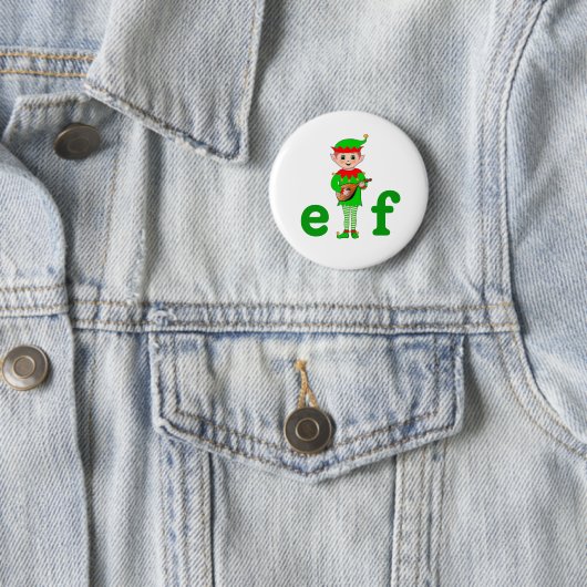 Modern Musical Elf over White Ronde Button 5,7 Cm (In situ)
