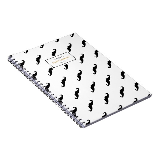 Modern Mustache Pattern - Aangepast notebook Notitieboek (Rechterzijde)